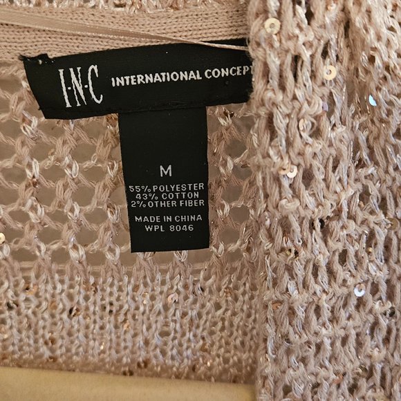 INC (International Concepts) Sequin Cascade Open-Front Cardigan - Picture 5 of 9